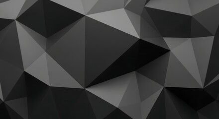 Fototapeta premium Abstract background with dark gray geometric triangular shapes and facets