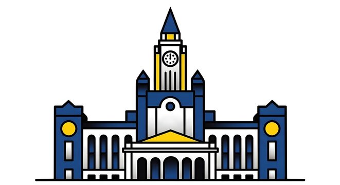 Stylized architectural illustration