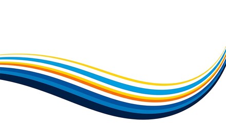Fototapeta premium Abstract background with flowing parallel wavy lines in blue orange and yellow colors