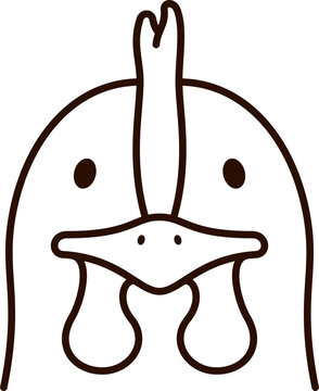 Minimalist Chicken Line Art. Vector Illustration of Outline Farm Poultry in Thin Lines.