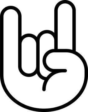 Rock on hand line symbol. Hand Gestures and Finger Sign vector