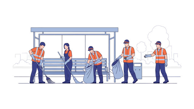 Community Cleanup Crew: A dedicated group of individuals unites to maintain the cleanliness and order of their community, embodying a strong sense of civic duty and pride.