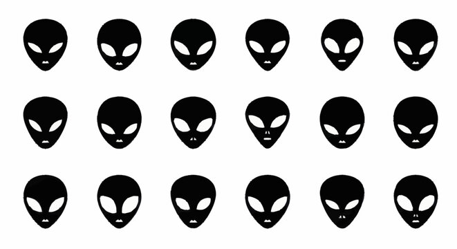 Alien faces in a row formation.