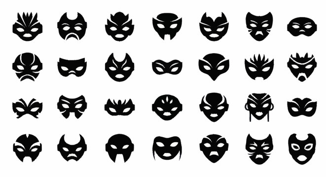 Collection of various theatrical masks.