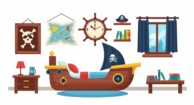 Pirate Ship Toy Indoors Decor.