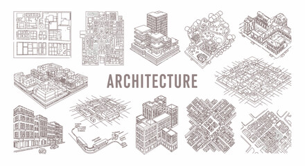 Fototapeta premium Architecture designs and building plans 1.