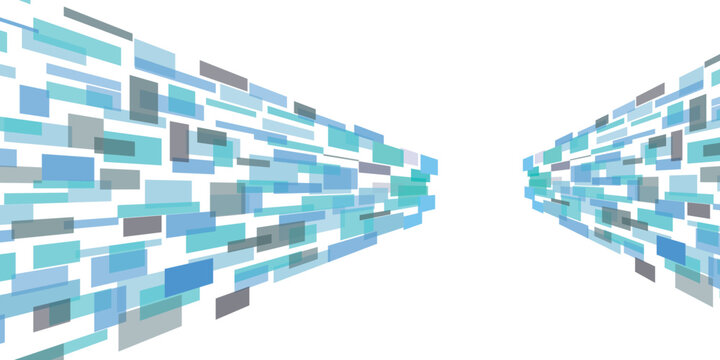 Abstract geometric blue rectangle pattern perspective background