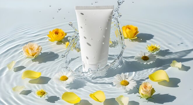 Pencuci muka diasela bunga kuning