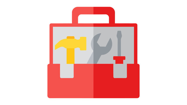 Toolbox of Precision: A vibrant illustration showcases an open toolbox, revealing essential hand tools like a hammer, wrench, and screwdriver. Symbolizing reliability and functionality.