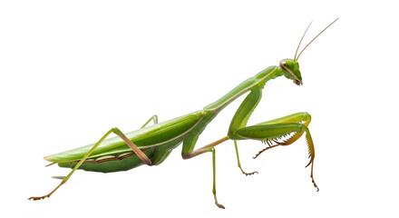 Fototapeta premium A High-Resolution Green Praying Mantis Insect Isolated on Transparent Background