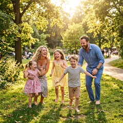 Fototapeta premium family in the park