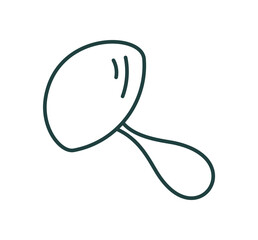 Obraz premium Simple mushroom in line sketch. Camp nature symbol for forest and outdoor use. Cute fungus icon as doodle element with green stroke. Minimal outline suits trip gear map or camp poster, camping guide