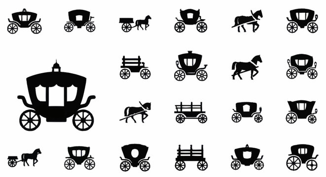 Horse Drawn Carriage Transportation Vehicles.
