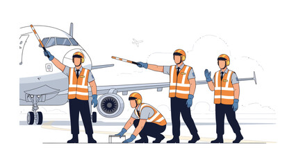 Navigating the Skies: Air traffic controllers guide aircraft safely on the ground, ensuring smooth travel. © Abu