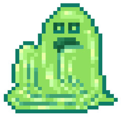 Fototapeta premium pixel art of goo slime monster