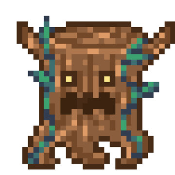pixel art of tree monster