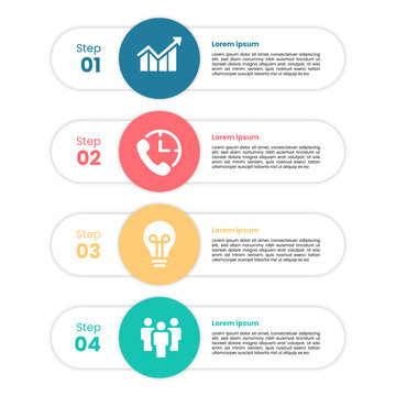 Infographic Showing Four Colorful Steps for Business Process Explanation
