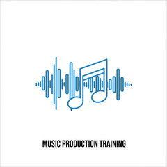 Obraz premium Rhythmic Music Production App Icon Geometric Sound Wave Outline in Electric Blue. transparent.