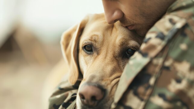 A service dog provides unconditional love and emotional support, offering invaluable aid to individuals with PTSD, highlighting trust, companionship, and the healing bond between humans and animals.
