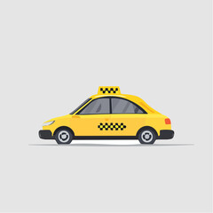 Obraz premium Vibrant Yellow Taxi Cab Vehicle Illustration for Urban City Transportation and Passenger Service Icon