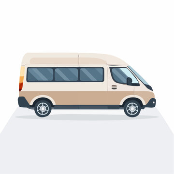 Modern passenger van with tinted windows and clean design for transportation services