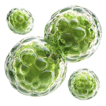 Green Cell Division in Laboratory Environment - Illustration Concept