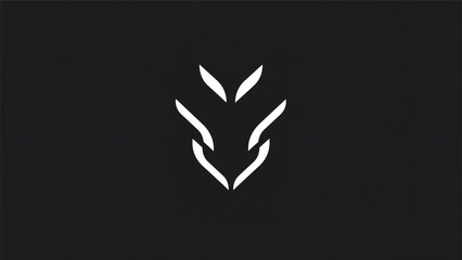 Obraz premium Abstract White Logo Design on Dark Background for Branding.