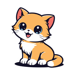 Obraz premium Adorable Ginger Kitten Sitting and Smiling