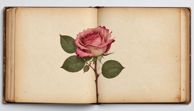 fleur de rose press&eacute;e