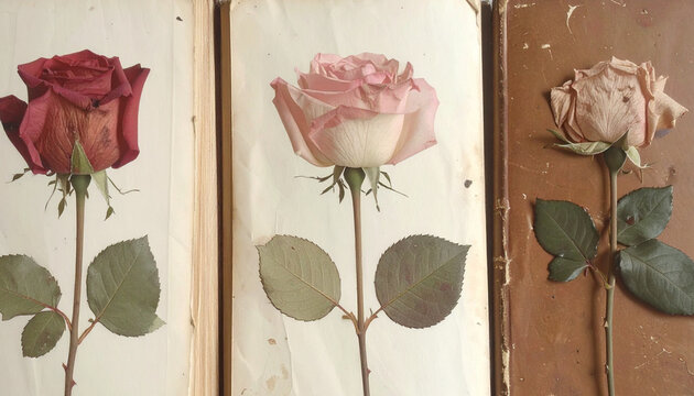 fleur de rose press&eacute;e