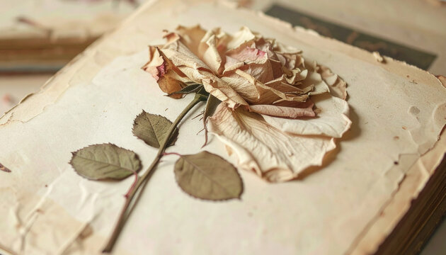 fleur de rose press&eacute;e