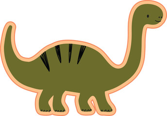 Cute green brontosaurus dinosaur vector illustration for kids nursery decor © Md