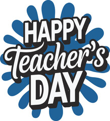 Naklejka premium Happy Teacher's Day graphic with colorful pencils and text. Vector