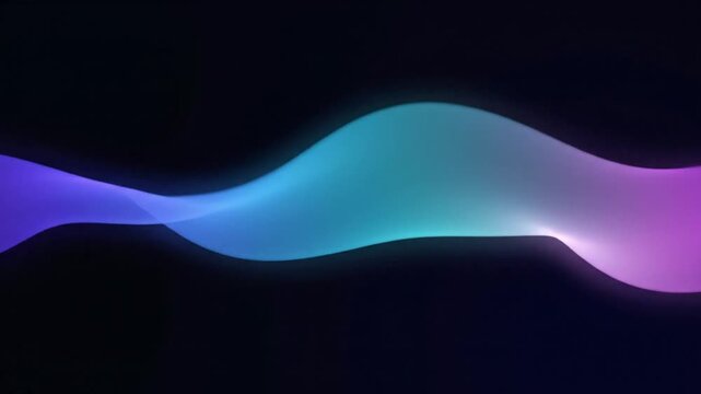 Abstract Neon Blue and Purple Glowing Wave Background