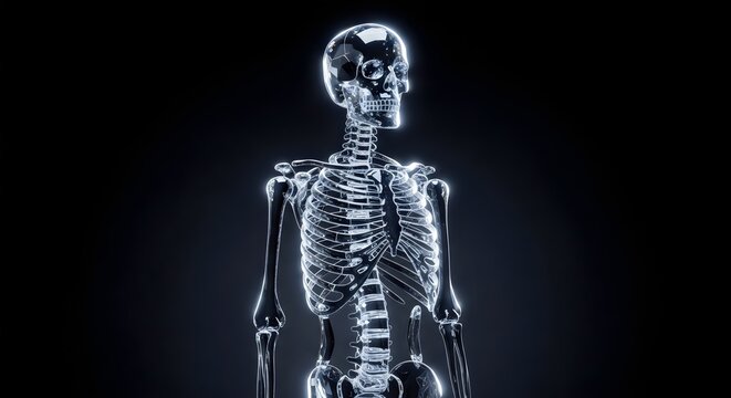 Human Skeleton Anatomy Illustration &ndash; Medical X-Ray Style Visualization