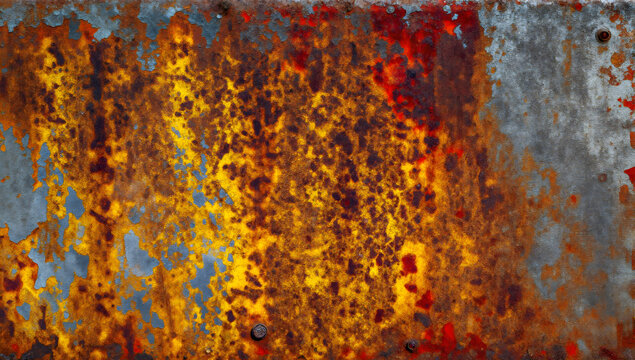 Rusty Texture: A close-up view reveals a captivating symphony of textures and colors, where rust gracefully transforms the surface of the metal, creating a stunning visual display of natural erosion.
