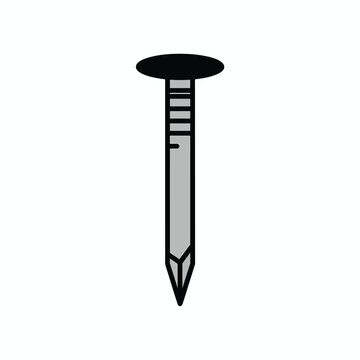 Large metal nail with flat head.