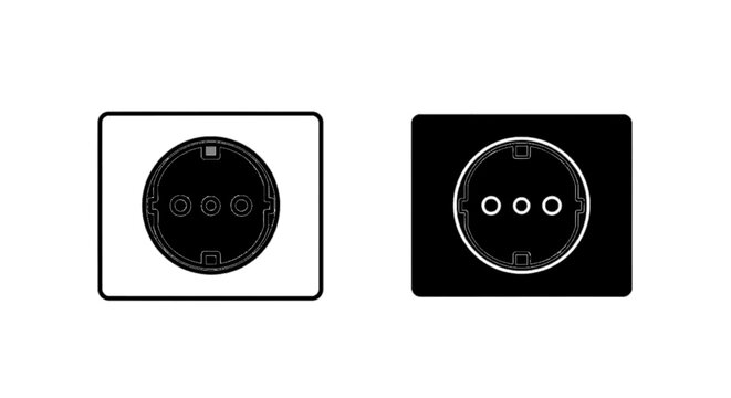 Vector illustration of set of electrical socket icons, vector illustration of power outlets on a transparent background