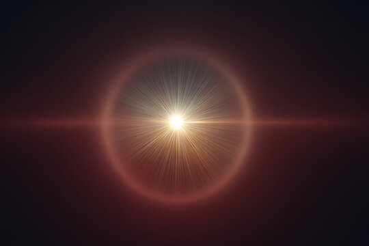 Light burst glow radial flare warm gradient golden center bright halo cosmic energy minimal dark backdrop abstract mood.