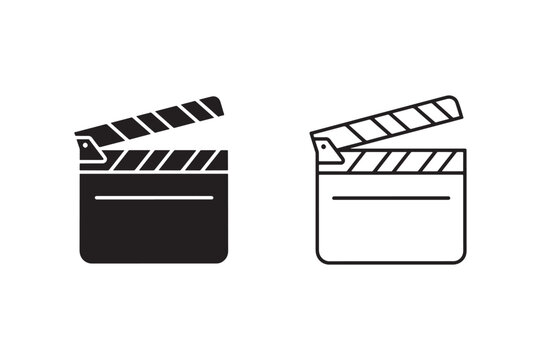 Minimalist Cinema Clapper Icon Set