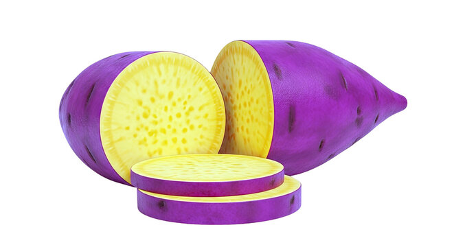 Purple Sweet Potato, Sliced and Whole