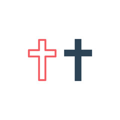Obraz premium Christian cross flat style. Religion cross icons set vector illustration.
