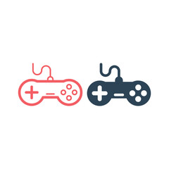 Minimal gaming symbol. Stream modern games. Wireless controller icons set vector. © Muhammad