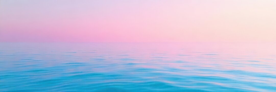 Minimal abstract pink and blue gradient calm ocean water landscape with a serene and relaxing vibe , water, zen