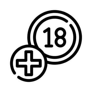 18plus line icon