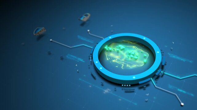 AGI Core System Managing Secure AI Network Governance Motion Design Seamless Loop