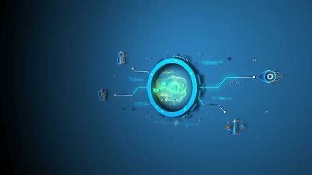 AGI Core System Managing Secure AI Network Governance Motion Design Seamless Loop