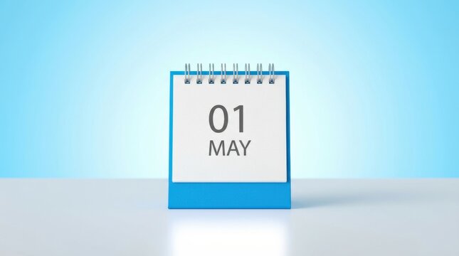 May 1st calendar isolated on white background