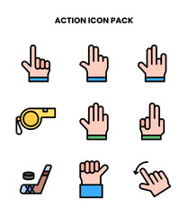 Obraz premium Action Lineal Color Scalable Icons Pack