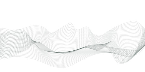 Fototapeta premium Dark green wavy lines on white background